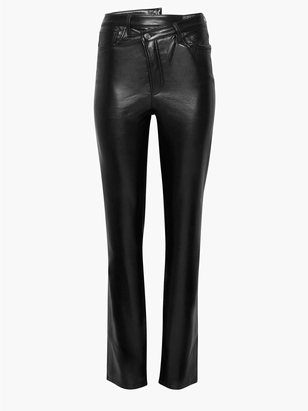 Agolde Criss Cross Straight Leather Pants